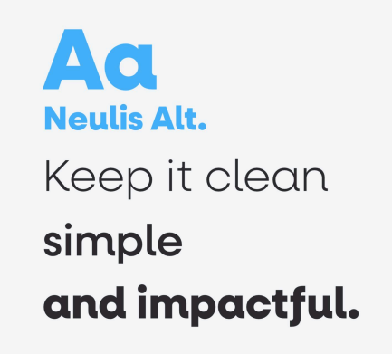 Logo with blue and black text emphasizing simplicity and impact.